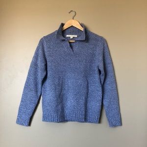 {Debbie Morgan} Lilac Blue Cozy High Neck Sweater